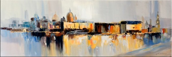 Modern Art Canaletto Silhouette Dresden II - Oil Painting