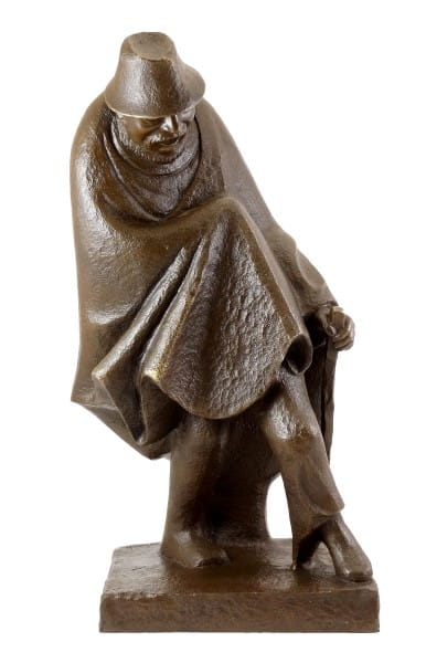 Bronze figure - Hilarious Monopod (1934) - sign. Ernst Barlach