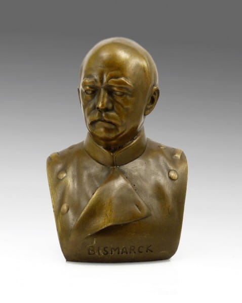 Otto von Bismarck - bronze bust signed - statue Military