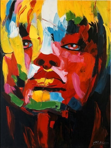 Le visage de femme I - Abstract Acrylic Painting on Canvas