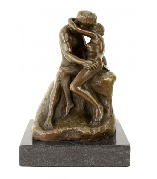 Modern Art Bronze Statue - The Kiss - signed Auguste Rodin