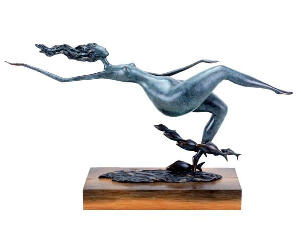 Contemporary Bronze Sculpture - Floating Woman - Limited Edition 