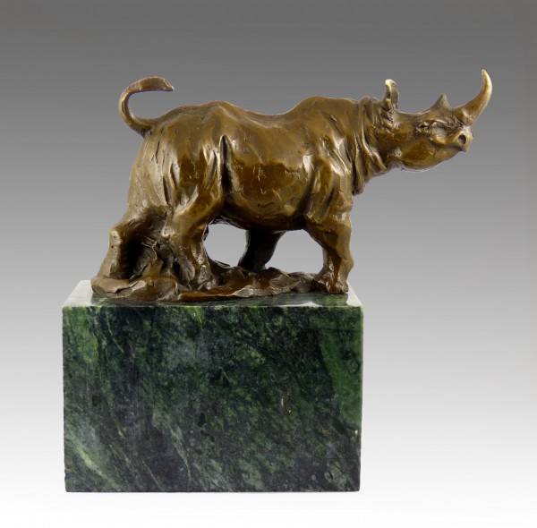 Rhinoceros Statue - Rhino Statue - Bronze Signed