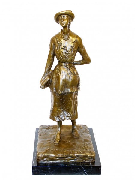 Modern Art Bronze Sculpture - The Schoolgirl - Edgar Degas 1881