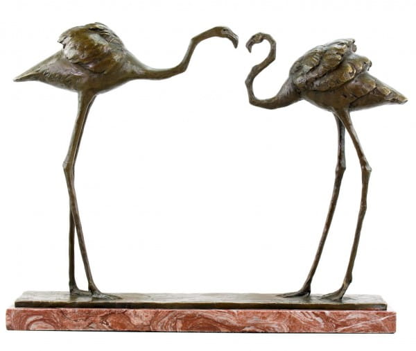 Two Flamingos (1912) - signed Bronze Figurine by Bugatti - numbered