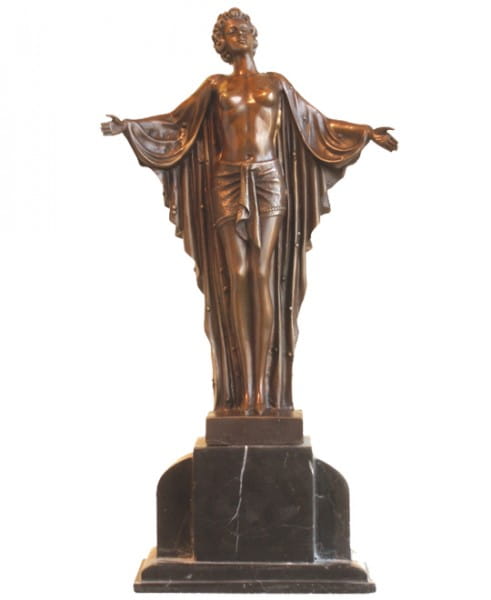 Art Deco Bronze nude Dancer from Chiparus on Marblebase