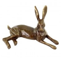 Resting Hare - Numbered Bronze Animal Figurine - Signed Milo Resting Hare - Numbered Bronze Animal Figurine - Signed Milo