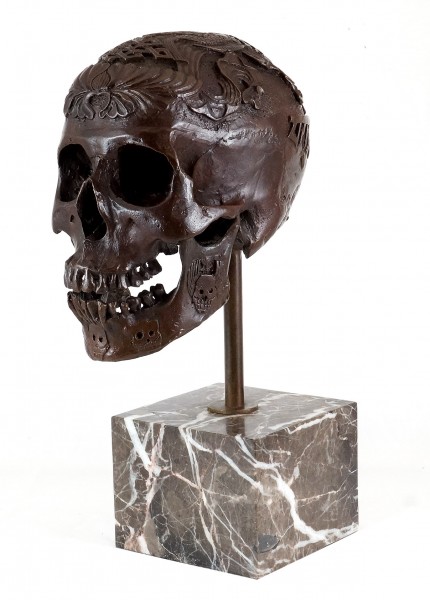 Contemporary Art - Bronze Ritual Skull - Stevens signed