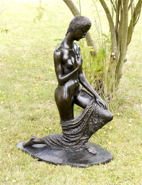 Wilhelm Lehmbruck Bronze Statue - Kneeling Woman - 1911 - signed 