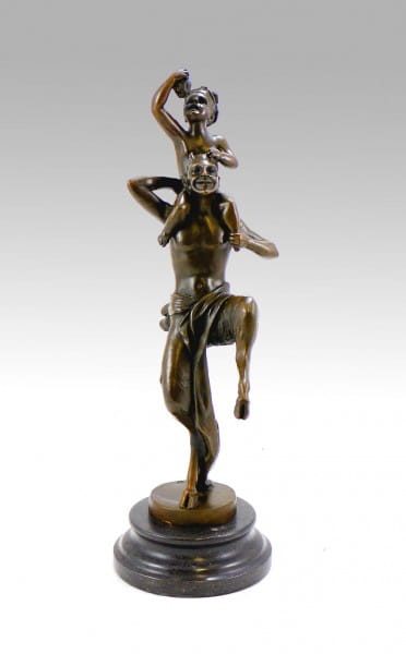 Vienna Bronze Satyr/ Baby sitting on devils shoulders - Bergmann