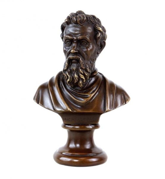 Michelangelo Bronze Bust - signed - Bronze Figurine