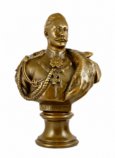 William II. - German Emperor - Bronze bust Statue signed