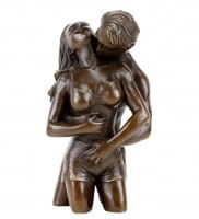 Erotic Bronze Figurine - Lovers Figurine - The Embrace by Patoue Erotic Bronze Figurine - Lovers Figurine - The Embrace by Patoue