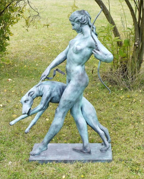 Edward McCartan Large-Scale Bronze - Diana with Hound