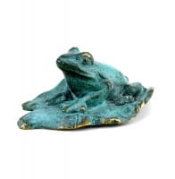 Vienna Bronze - Bronze Frog Figurine - Green Patina - Stamped Vienna Bronze - Bronze Frog Figurine - Green Patina - Stamped