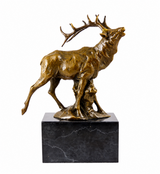 Sculpture of Deer - Deer Statue - Bronze Signed