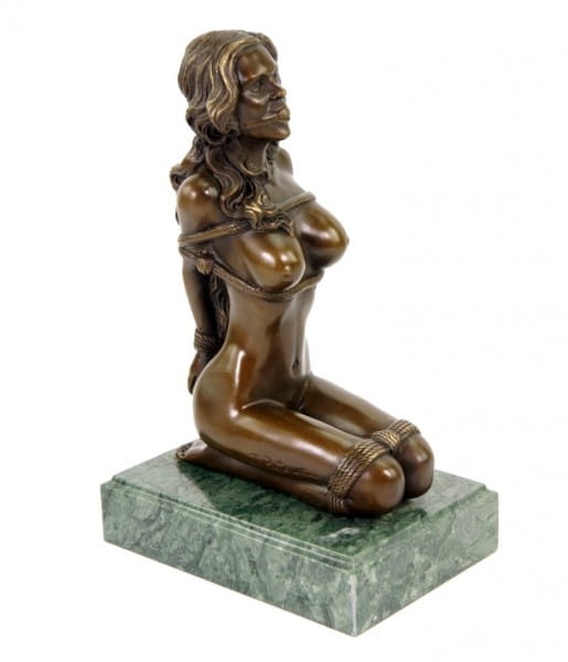 Bondage Statue - Erotic Girl Dakota - Bronze Nude - J. Patoue