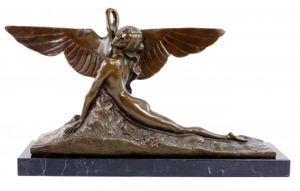 Art Deco Bronze Statue - Leda and Swan - A. Gennarelli