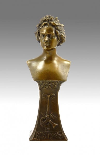 Ludwig van Beethoven Bronze Bust signed