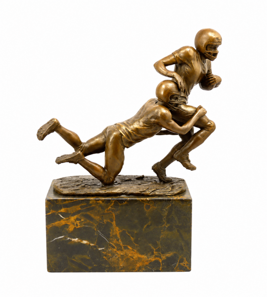 Bronze Football Player Statue - Signed