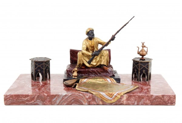 Viennese Bronze Arab Figurine - Carpet Bronze - Bergmann Stamp
