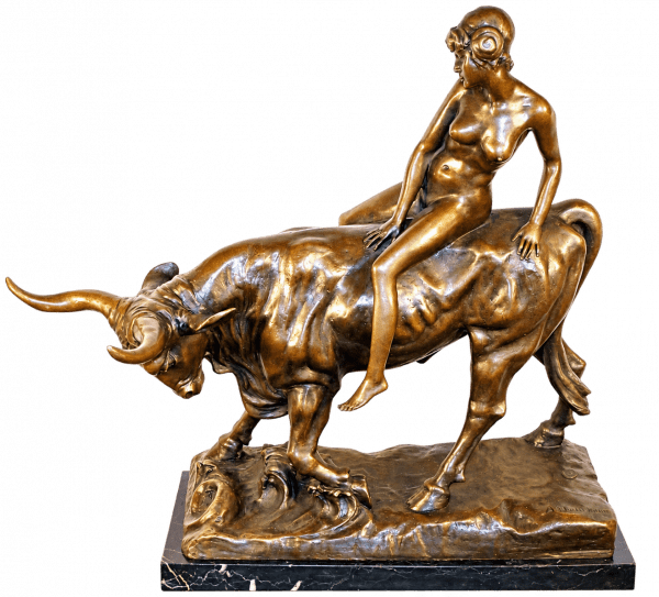 Europa and the Bull Sculpture - A. Hussmann - statue
