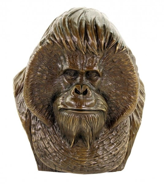 Borneo Orangutan Bust - Large Monkey Head - Animal Figurine - Milo