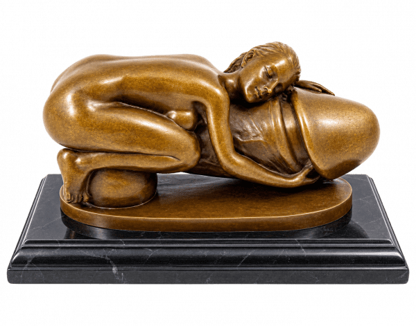 Erotic Art - Naked girl Sculpture - Penis Statue