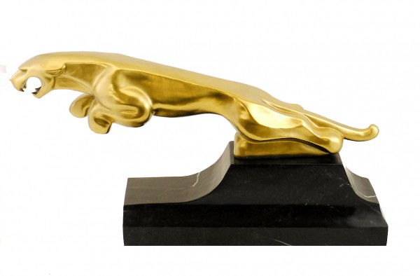 Iconic Radiator Mascot of Jaguar Statue - Leaper - Real Bronze 