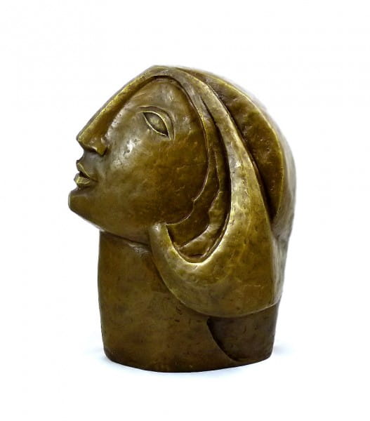 Face Art Mask - Woman's Head - after Picasso - Bronze