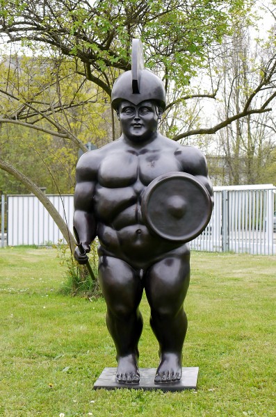 XXL Bronze Sculpture - Roman Warrior - sign. Fernando Botero