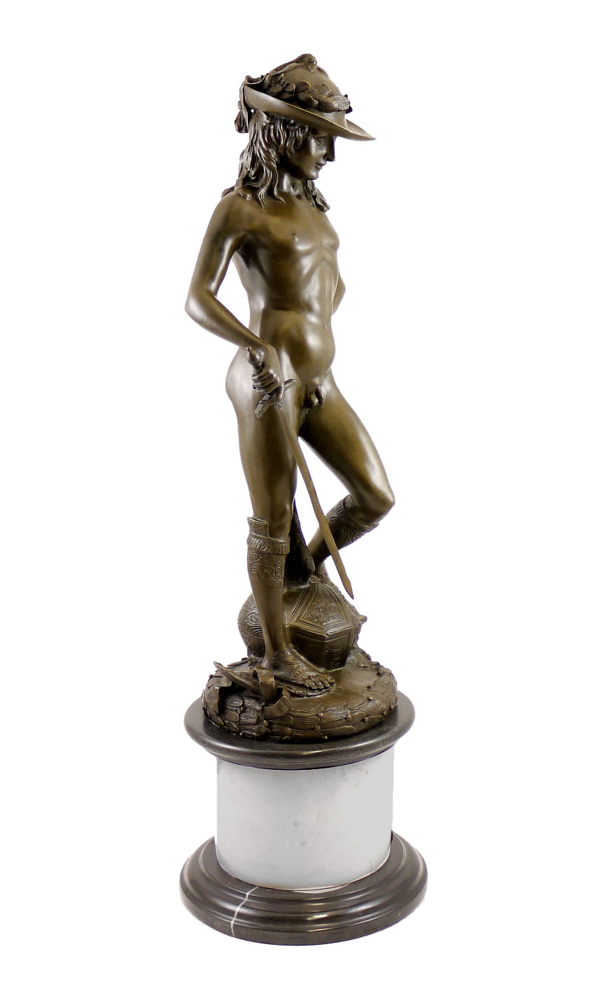 Bronze David by Donatello. 64x22x20cm - bronze sculptures.