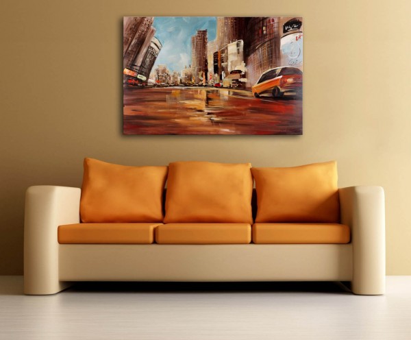 Street scene in New York - Martin Klein - oil on canvas