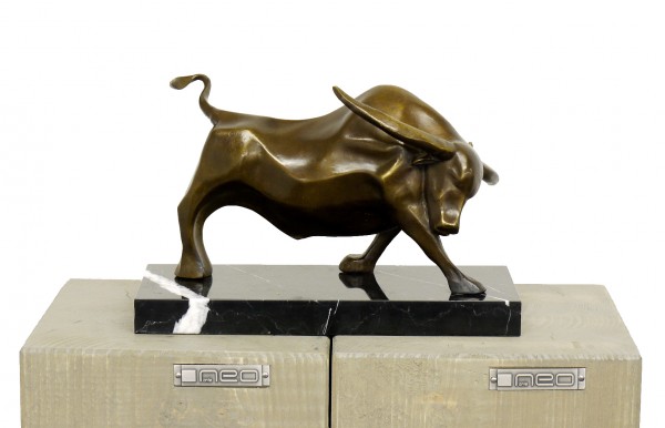 Modern Animal Sculpture - Strong Bull - signed Milo